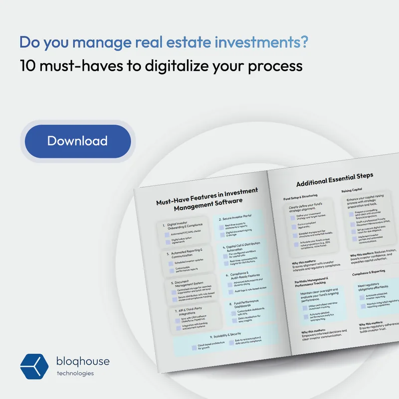 LinkedIn ad for Bloqhouse: 10 must-haves to digitalize your real estate investment process